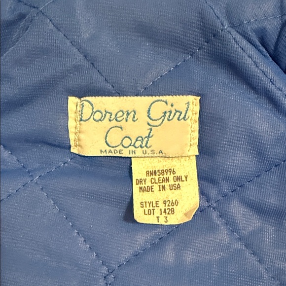 Doren Girl Vintage Coat Toddler Tweed Coat with Blue Velvet Accents Size 3 HP! - Picture 9 of 15